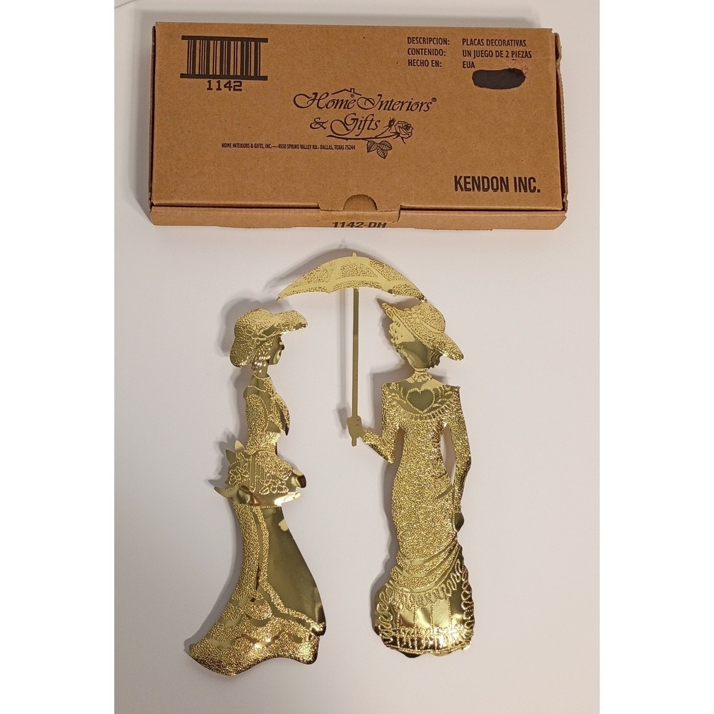 Home Interiors & Gifts Gold Metal Victorian Decorative Plaque Victorian Women